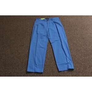 Houston White Pants Mens 33x30 Blue Chino Flat Front Casual 100% Cotton New